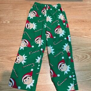 Christmas Pajama Pants Santa Elf Candy Cane Holiday Sleepwear Medium